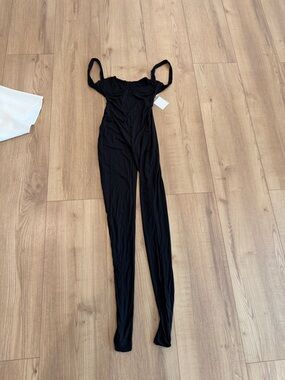 naked wardrobe Black Fitted Strap Jumpsuit